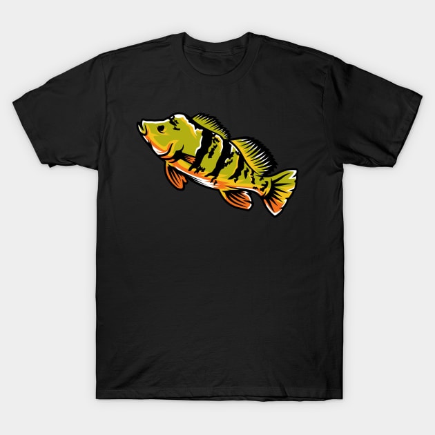 Peacock Bass Fish T-Shirt by Shankara